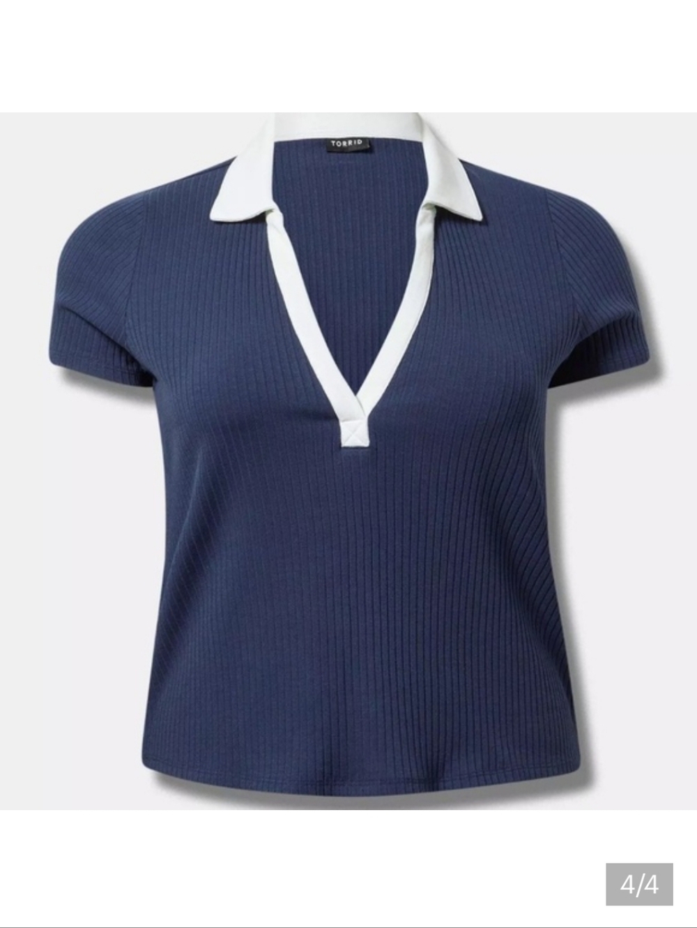 ๐ NWT Torrid Plus Size Polo Crop Top โ Preppy Tennis Vibes 2 (2X / 18โ20) ๐พ - Picture 4 of 8